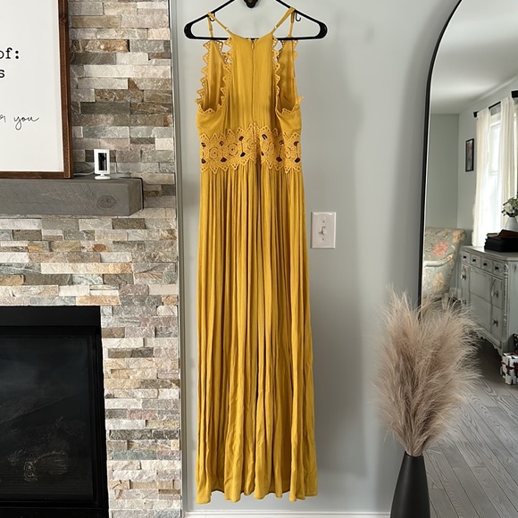 This Is Love Mustard Yellow Lace Maxi - Picture 8 of 10